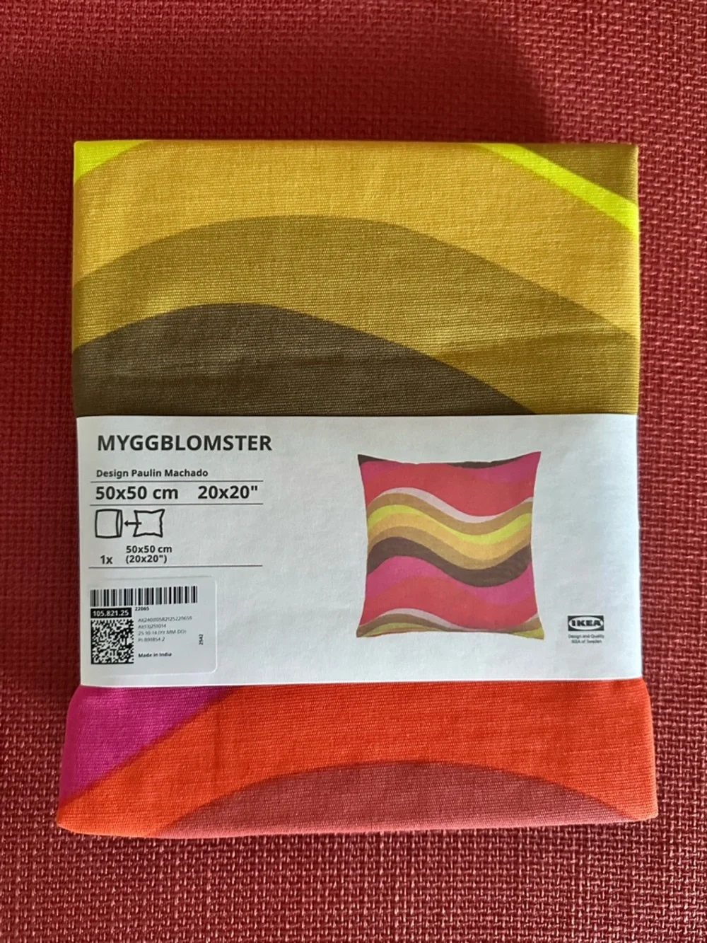 IKEA MYGGBLOMSTER Cushion Cover in Yellow, Pink, Orange, Brown, Cream - Set of 2